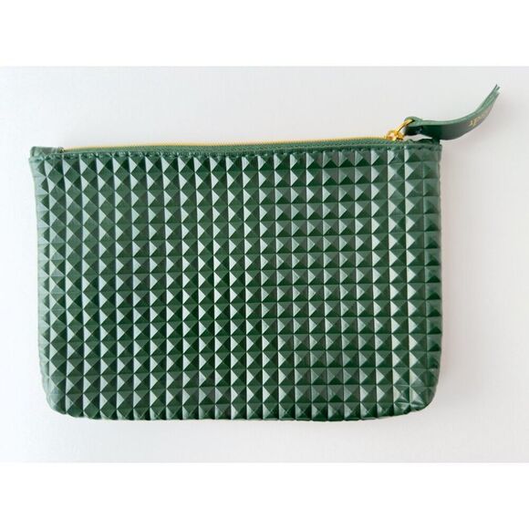 5/$20 NWOT Ipsy Glam Bag August 2019 Green Textured Geometric Pattern Makeup Bag - Picture 2 of 4